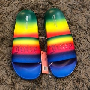 Rainbow Juicy Couture Slides